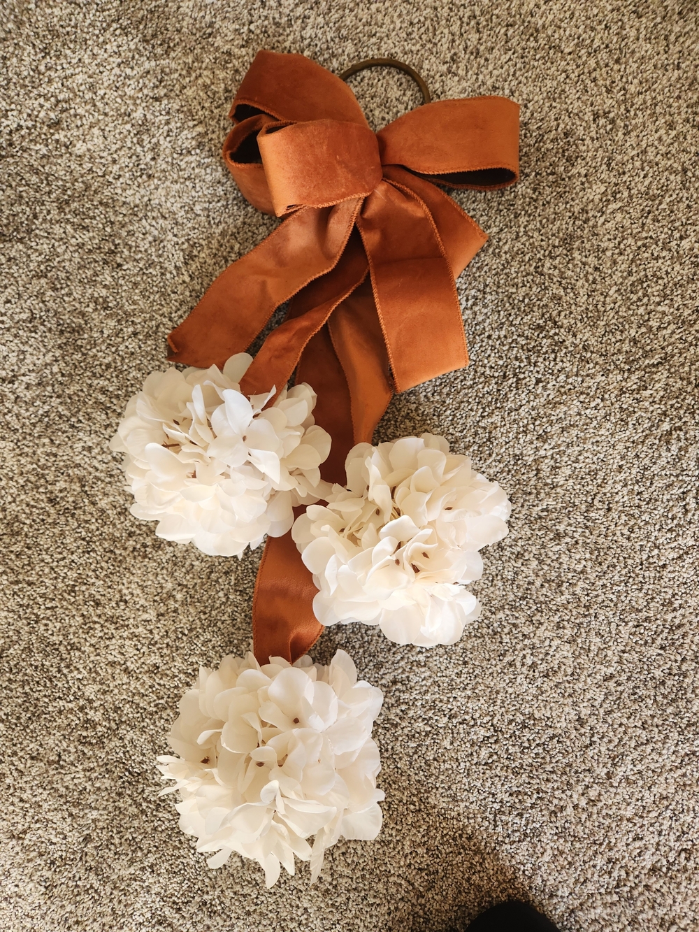 Fall Rust Orange&Cream Floral Door Decor